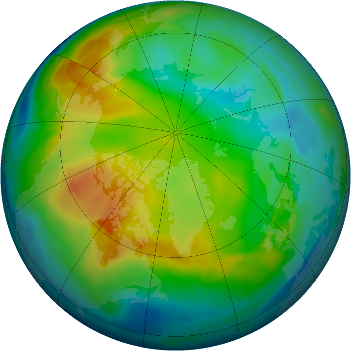Arctic ozone map for 27 November 2009